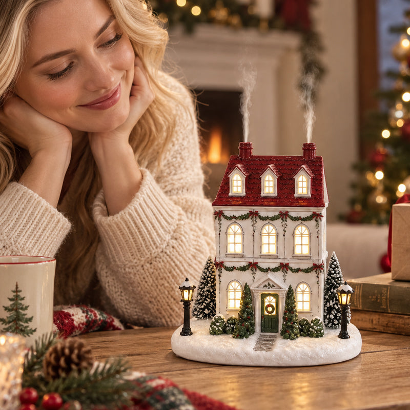 🎄🏠✨Mistletoe Lane Kersthuis Diffuser
