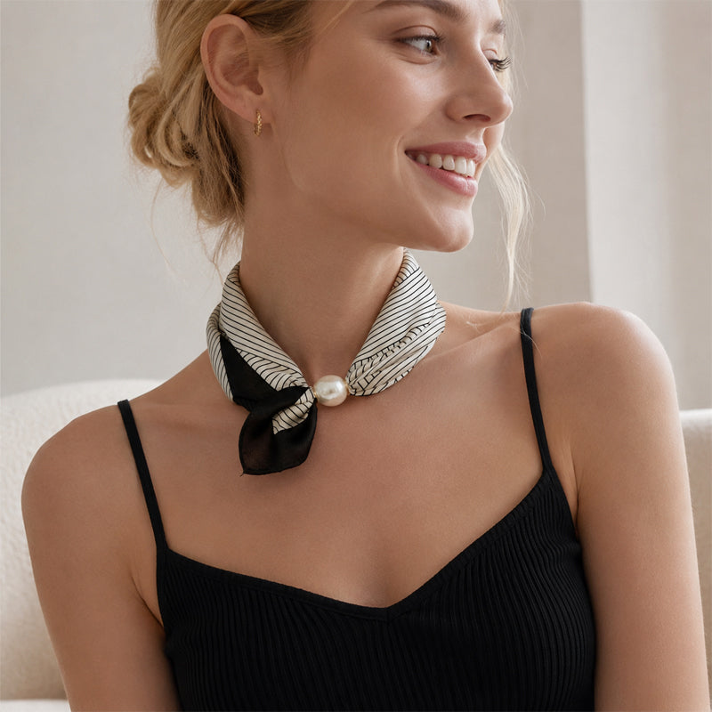 🤍 Magnetische sjaal met een parel – zie er in een handomdraai elegant uit