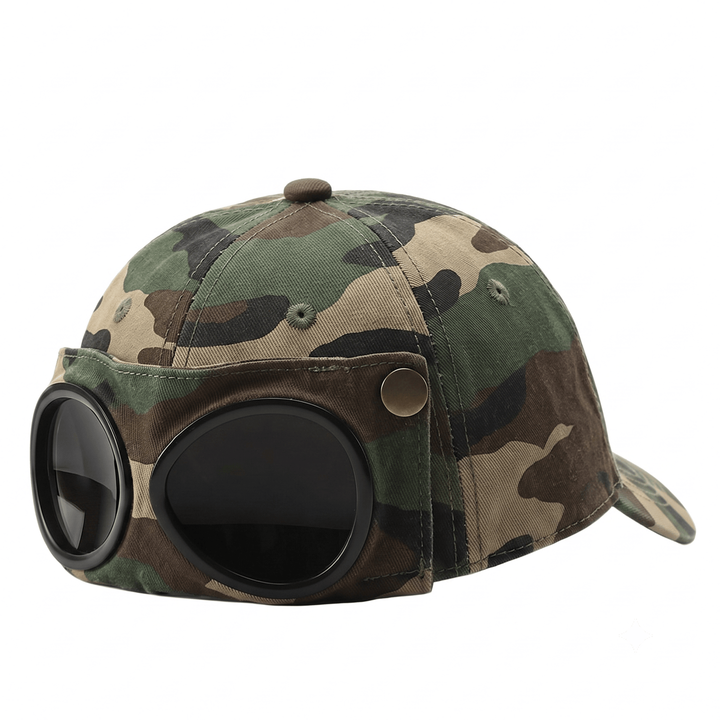 🤣 Baseballpet in pilotenstijl — Unieke vakjes voor zonnebrillen en vintage metalen details! 🧢✨