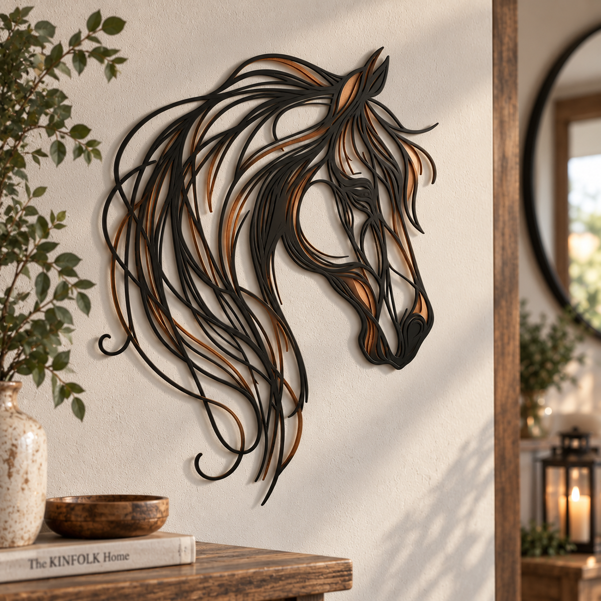 🐎 Opengewerkt Metalen Wandkunst met Paardenhoofd
