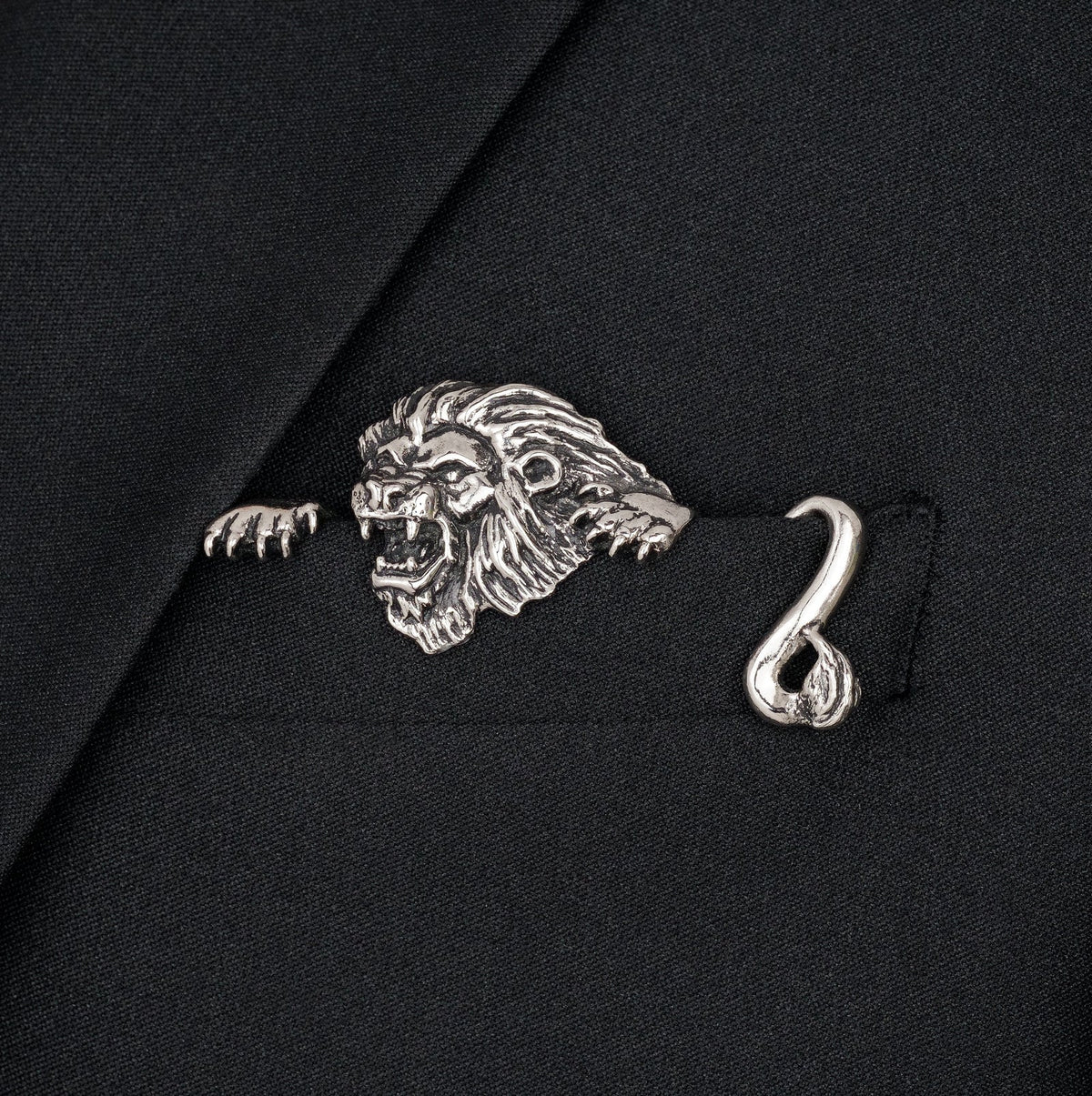 🐊✨ Sculpturaal Dieren Metalen Pochetzakdoek