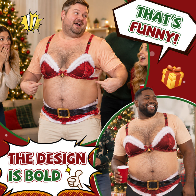 🎄 Grappig Kerst Fancy Dress Kostuum – Hilarische Buik Illusie Outfit 😂🎅