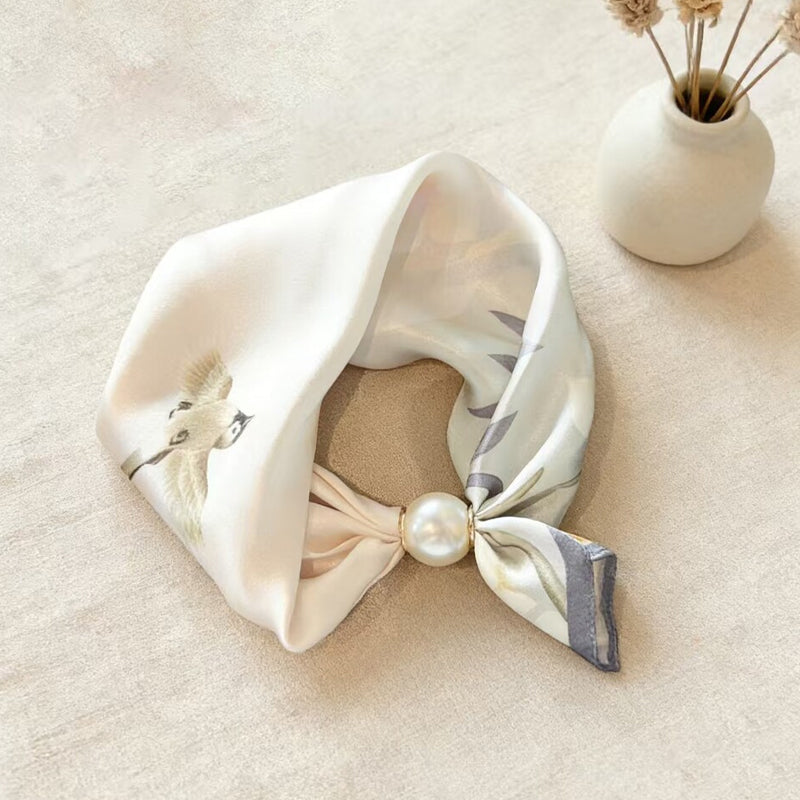🤍 Magnetische sjaal met een parel – zie er in een handomdraai elegant uit