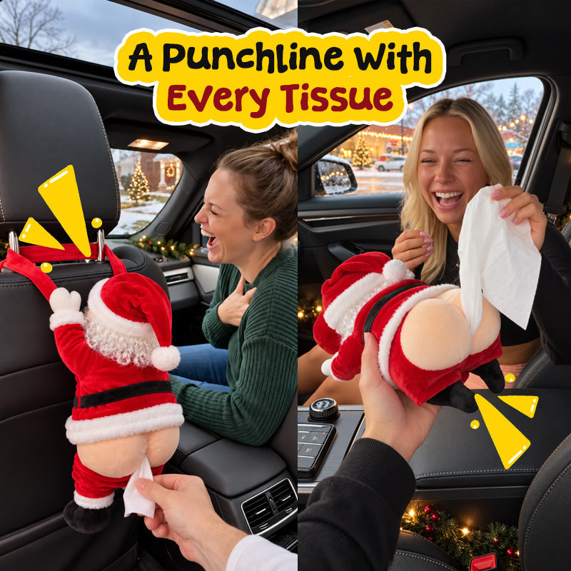 😂 Grappige Kerstman Billen Tissuebox Hoes 🎅🍑