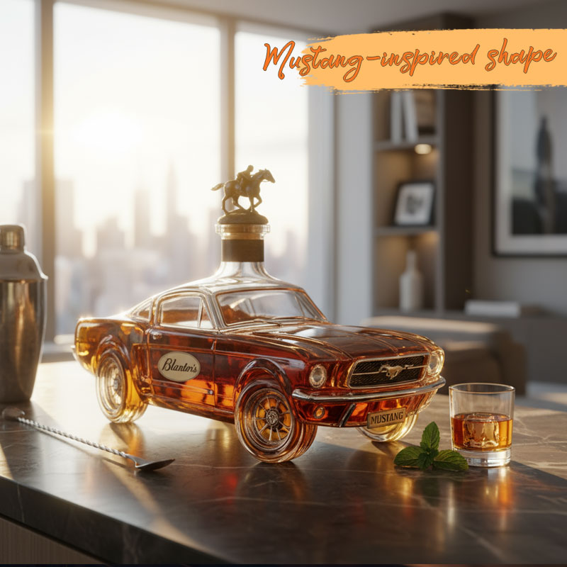 ✨ Een statement van stijl en plezier – Mustang Whiskyfles 🥃🐎