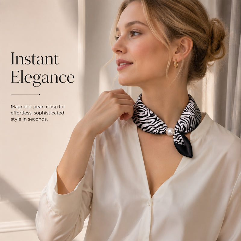 🤍 Magnetische sjaal met een parel – zie er in een handomdraai elegant uit