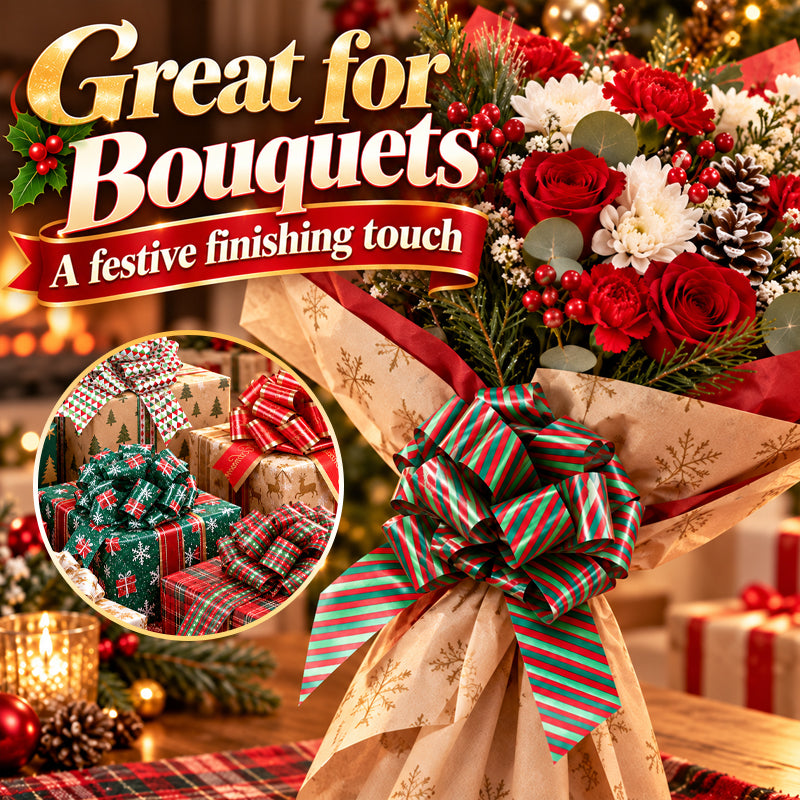 🎀 Decoratieve Kerst Strikken — Feestelijke Afwerking voor Cadeaus & Decoratie