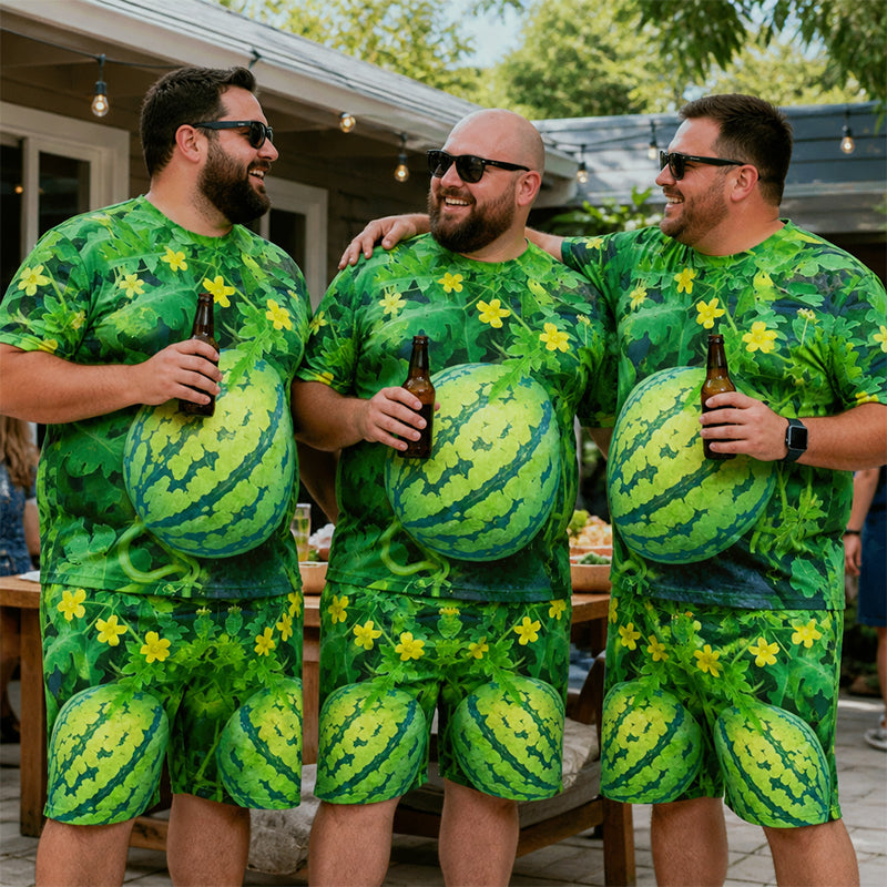 🍉 Grappige T-shirt-set met watermeloenprint