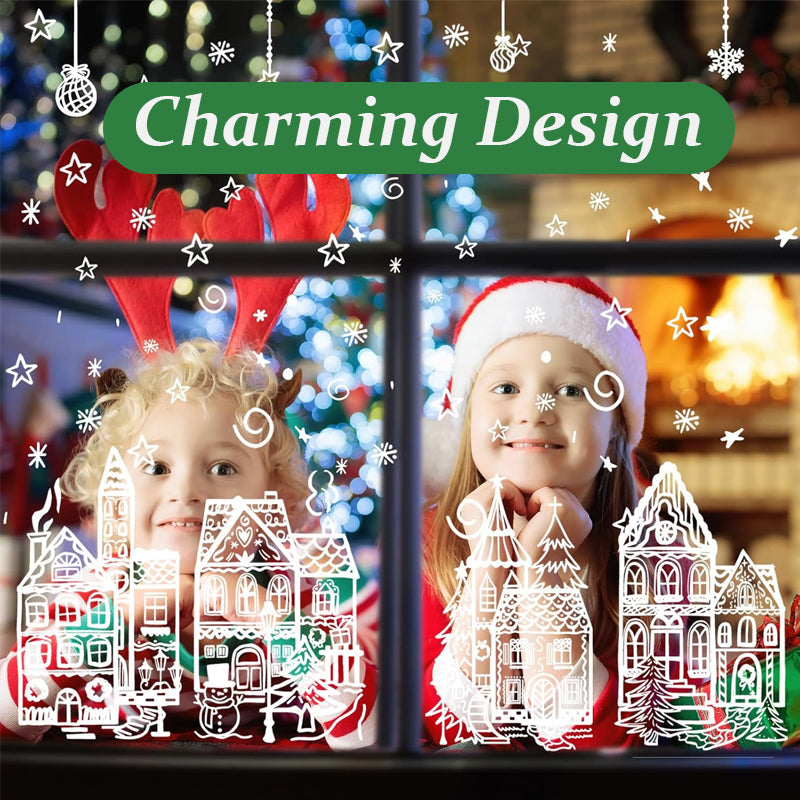 🎄 Kerstdorp Raamstickers 🏡