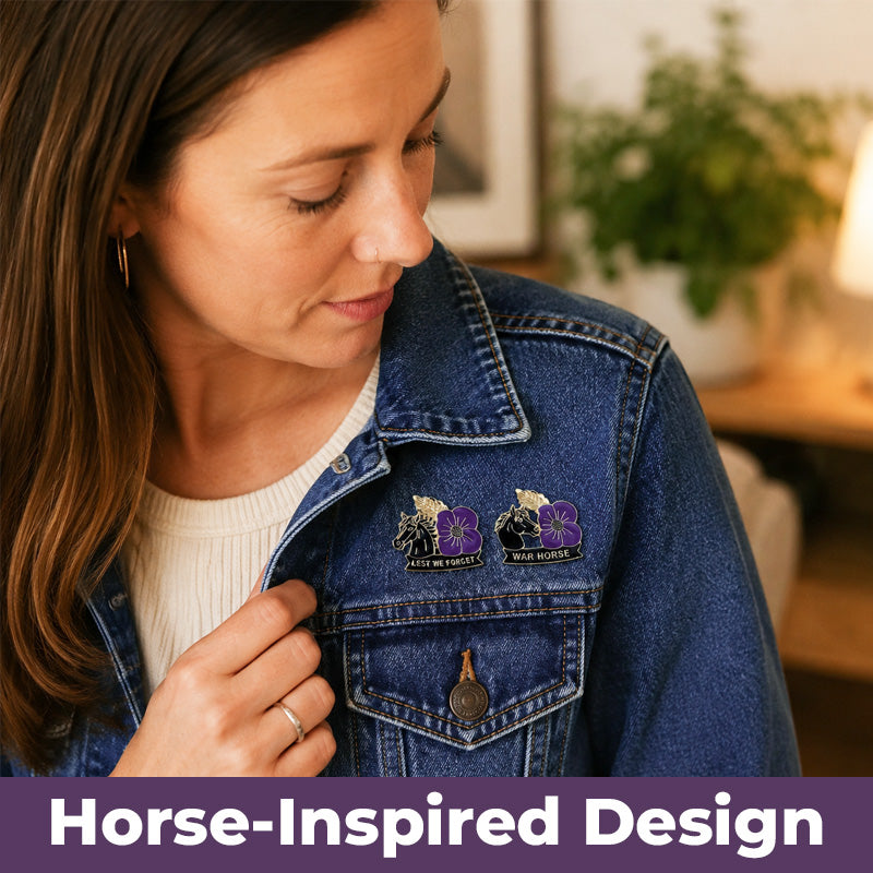 🌺Paarse klaproos paard herdenkingsbroche