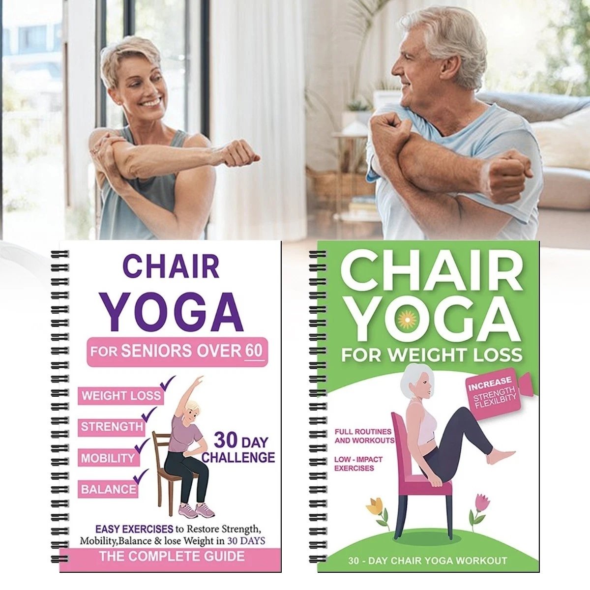 De complete gids voor stoelyoga voor senioren: meer dan 40 eenvoudige oefeningen met lichte weerstand om kracht, mobiliteit en evenwicht te herstellen – en af te vallen🧘‍♂️✨