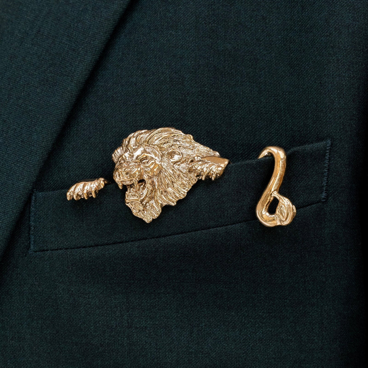 🐊✨ Sculpturaal Dieren Metalen Pochetzakdoek