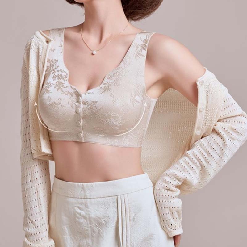 🌹Laatste dag ❤️ Koop 1, krijg 2 gratis🌹Comfortabele naadloze bh zonder beugel met sluiting aan de voorkant