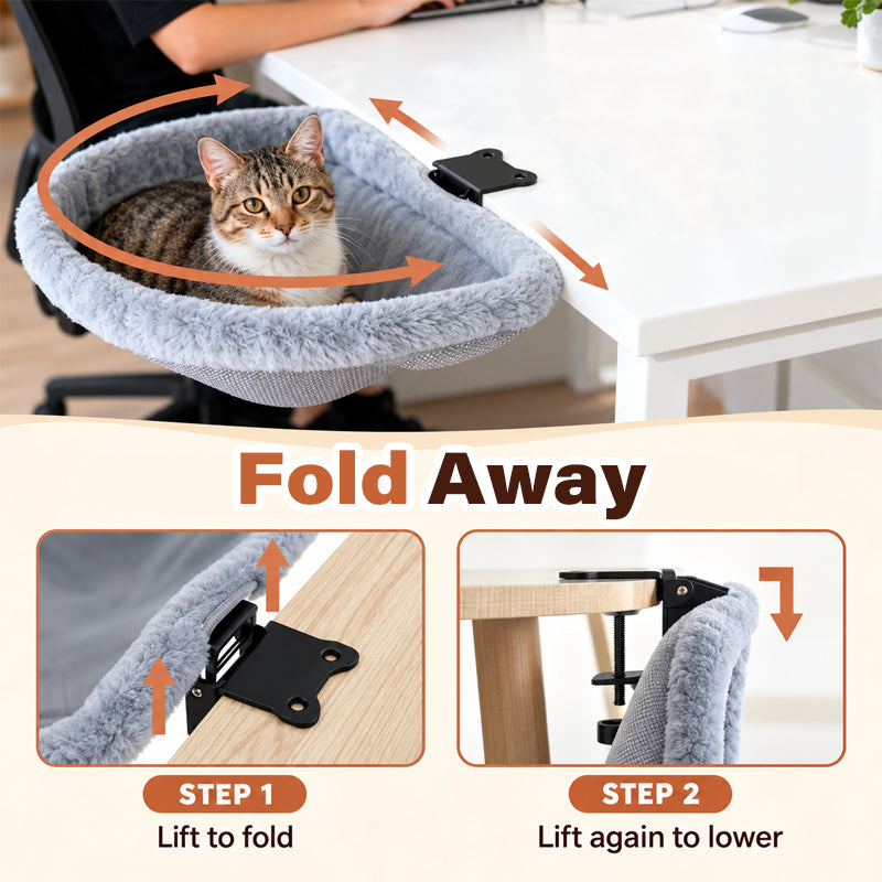 🐈 Opvouwbaar Kattenbed en Hangmat voor aan het Bureau — Comfortabel & Ruimtebesparend