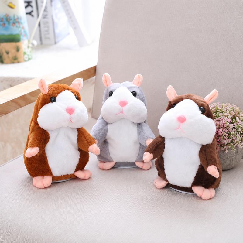 🐹 Pratende hamsterknuffel – herhaalt geluid & beweegt! 3 kleuren + kersteditie (15 cm) ✨🎄