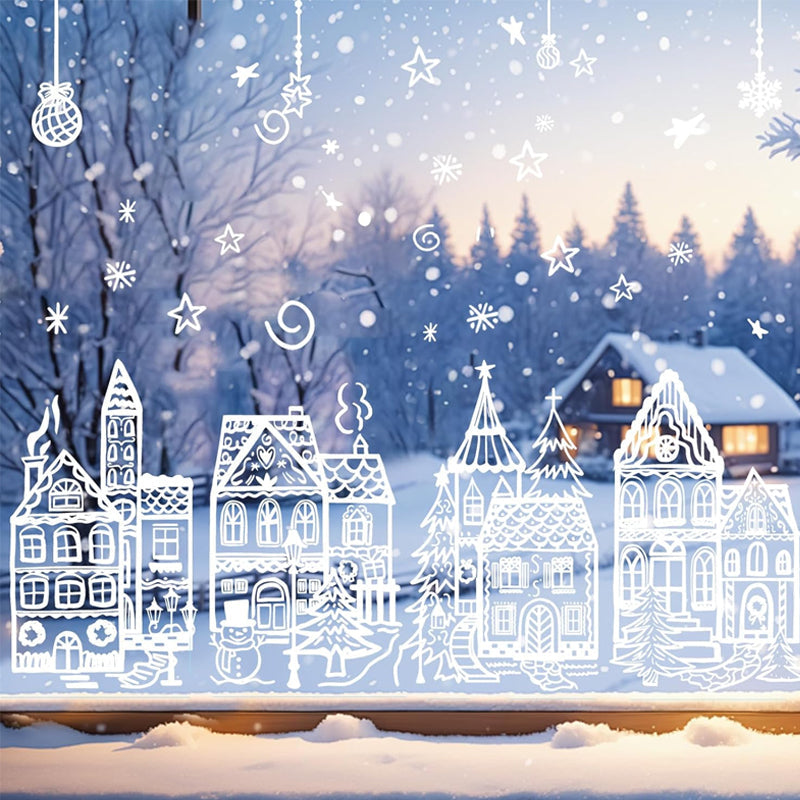 🎄 Kerstdorp Raamstickers 🏡