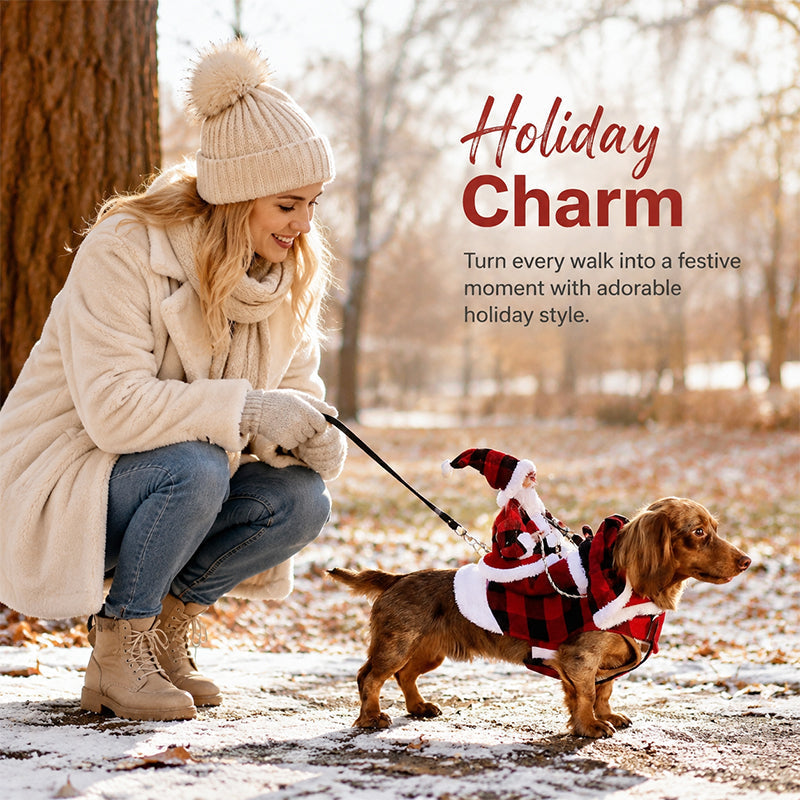 🎅 Santa Rider — feestelijke kerstoutfit voor je hond