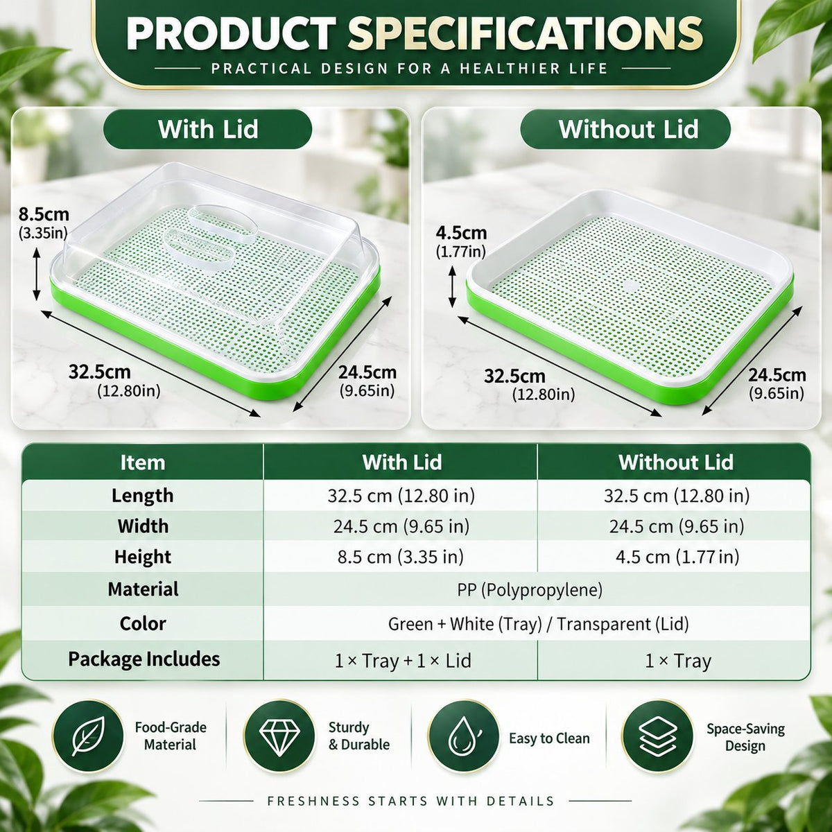 🌱🥬 Hydroponische Kweekbak voor Kiemplantjes — Kweek Zelf Verse Groenten Zonder Potgrond