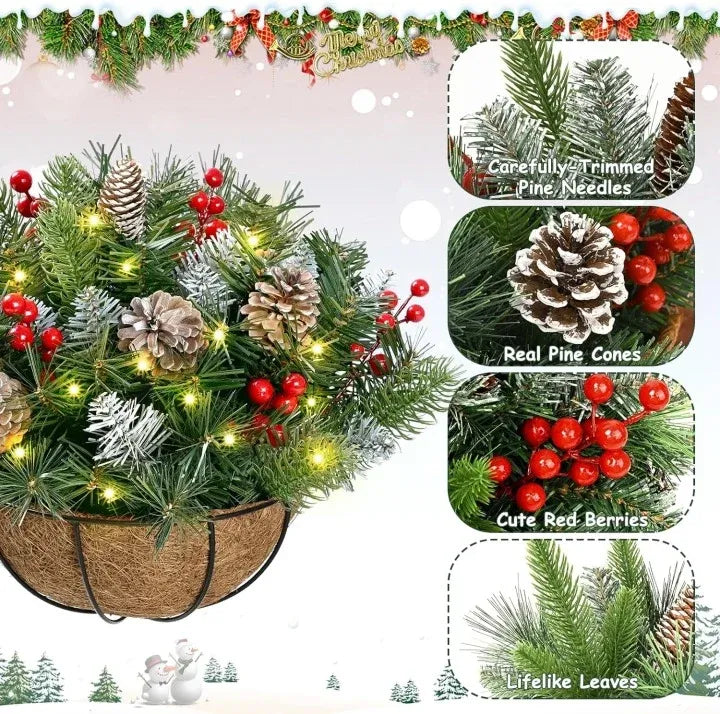 🎄 Kerst Hot Sale 🏆 Voorverlichte Kunstmatige Kerst Hangmand