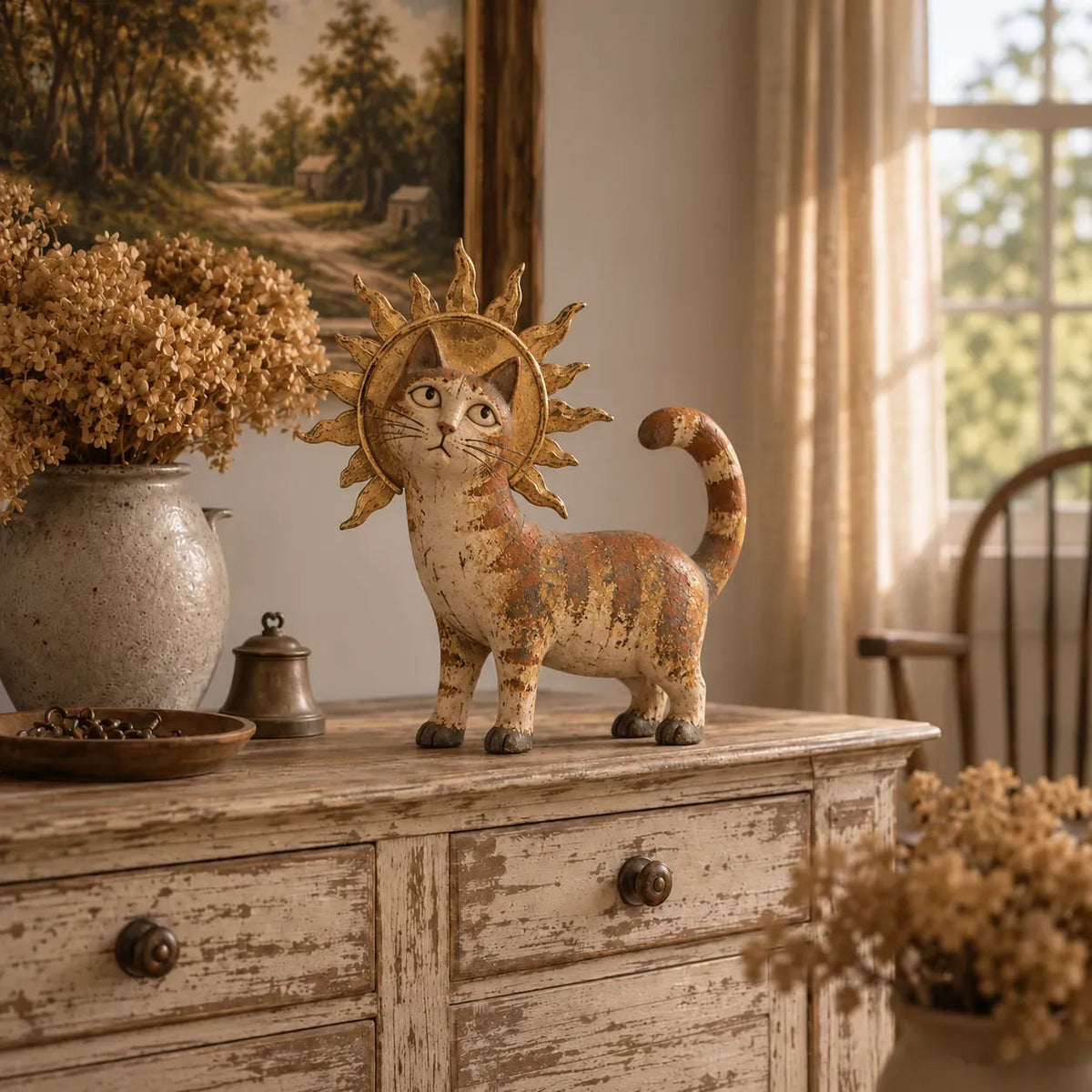 👑 Middeleeuwse Kattenhof Beeldjes | 5 Vintage-geïnspireerde Koninklijke Personages voor Planken, Schoorsteenmantels & Kattenverzamelaars 🐈
