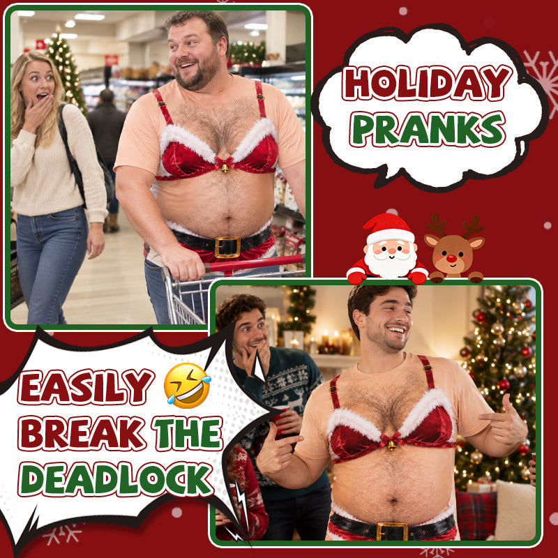 🎄 Grappig Kerst Fancy Dress Kostuum – Hilarische Buik Illusie Outfit 😂🎅