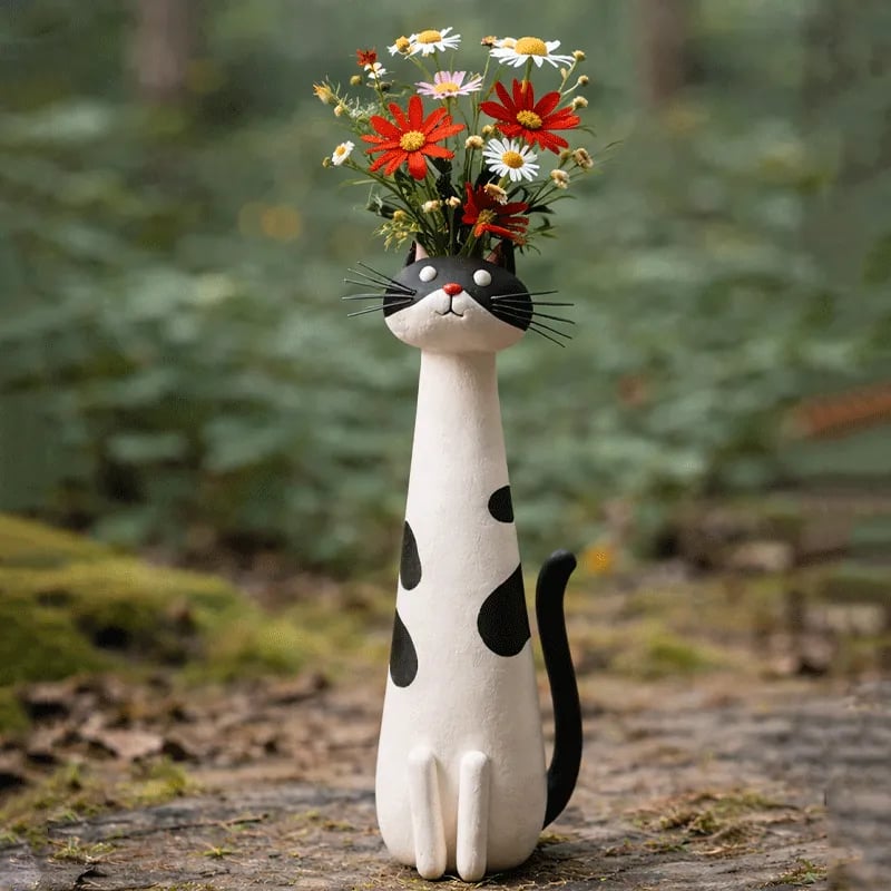 😻 Katten die je bloemen vasthouden – want je huis heeft meer kattenpersoonlijkheid nodig! 🌼