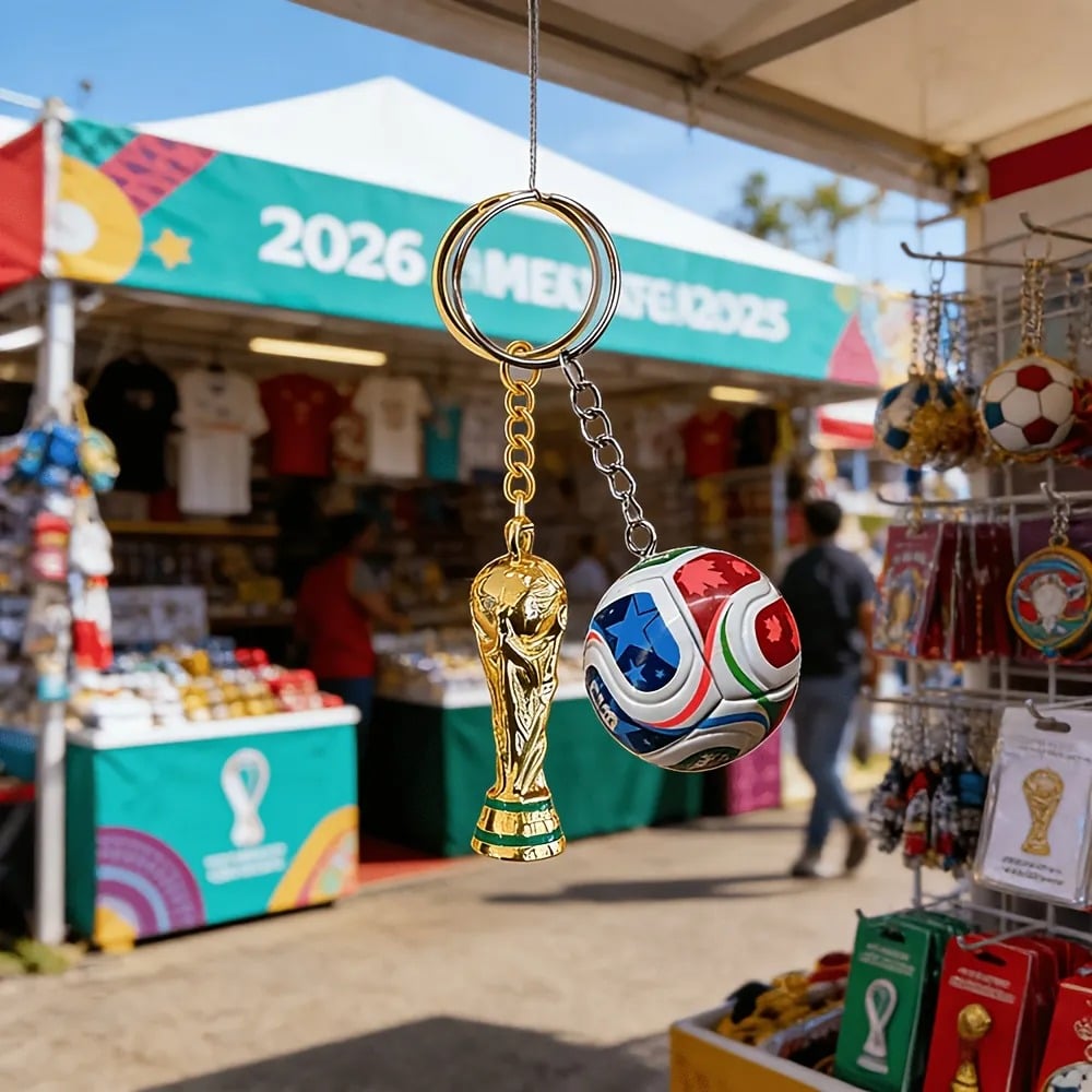 🏆 Sleutelhanger WK 2026: limited edition trofee & voetbal – een cadeau voor fans!