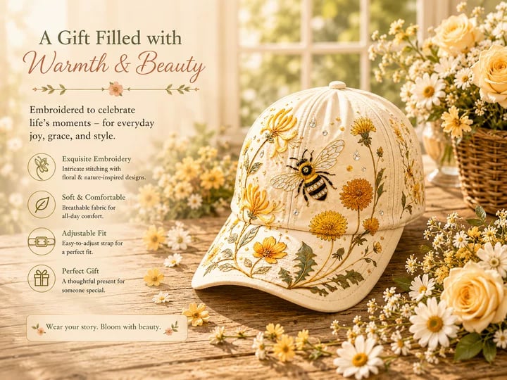 🌸🌿 Garden Morning-baseballpet: zacht zonnetje & dagelijkse gezelligheid! ☀️🌱🧢