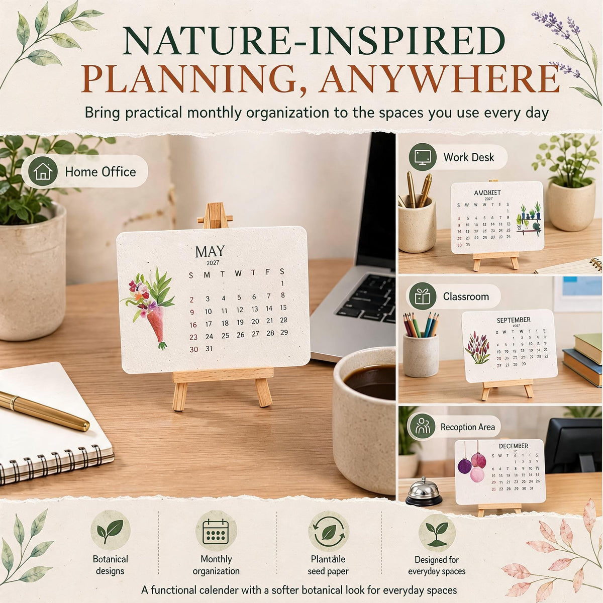 🌱 Milieuvriendelijke Plantbare "Tijdloze" Zaadkalender 2027 ✨