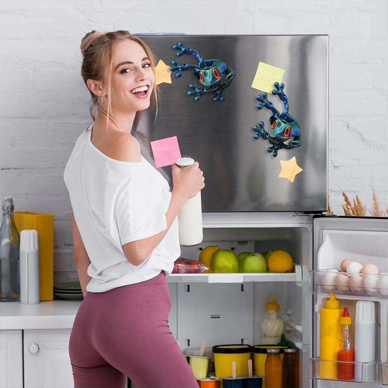 🐸 3D-geprinte magnetische kikker – een levensechte, poseerbare, lichtgevende vriend voor op je koelkast!