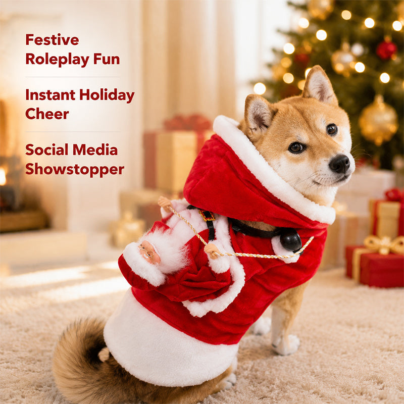 🎅 Santa Rider — feestelijke kerstoutfit voor je hond