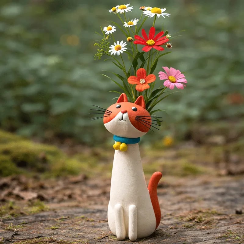 😻 Katten die je bloemen vasthouden – want je huis heeft meer kattenpersoonlijkheid nodig! 🌼