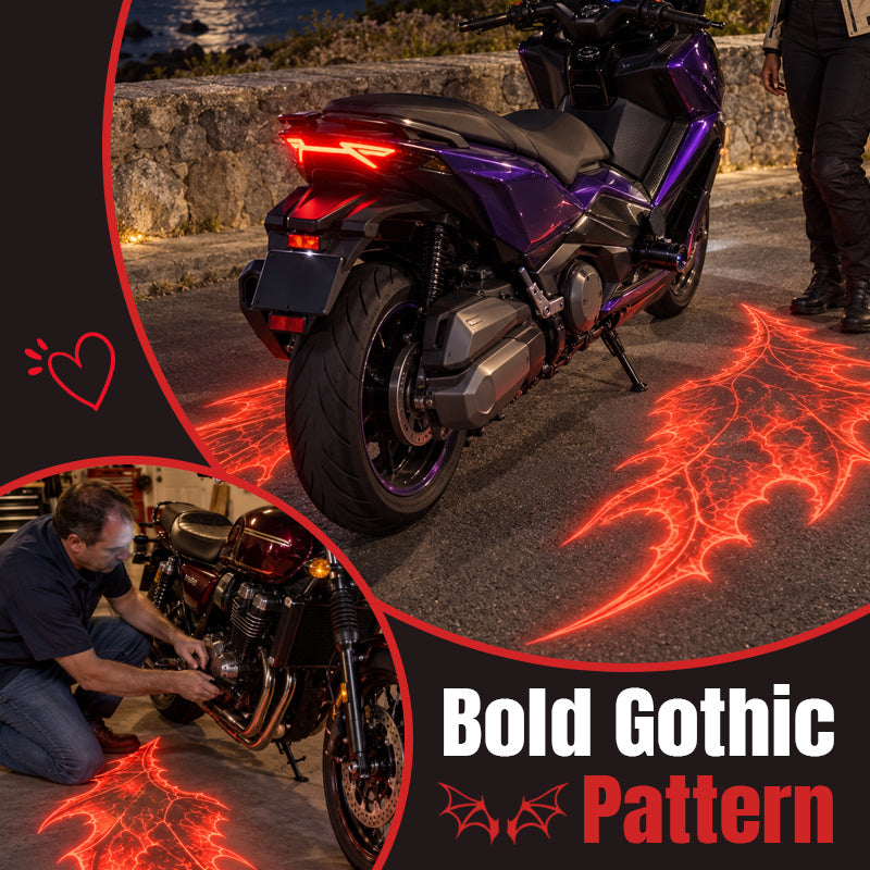 🏍️ Motorfiets Duivelvleugel Grondprojector Lampen 😈✨