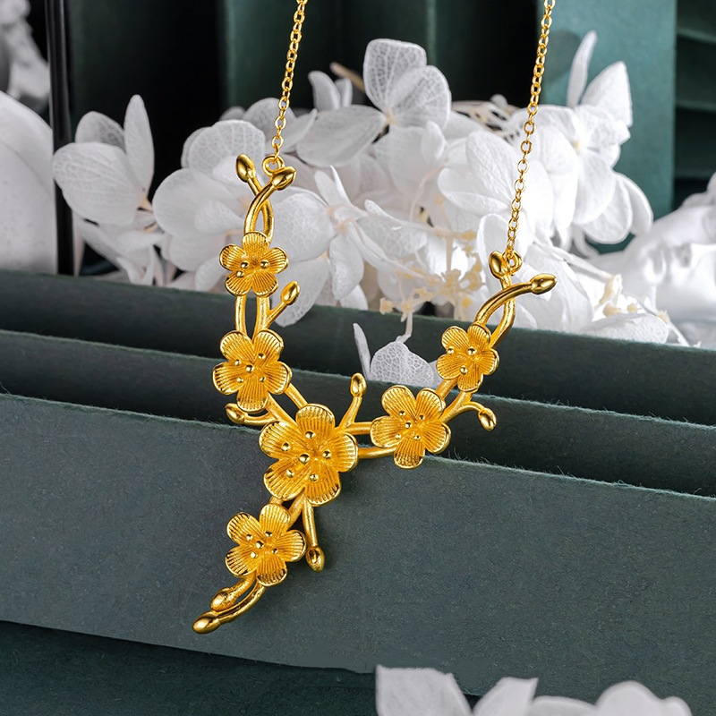 💐 Gouden halsketting met bloemenhanger ✨🌸