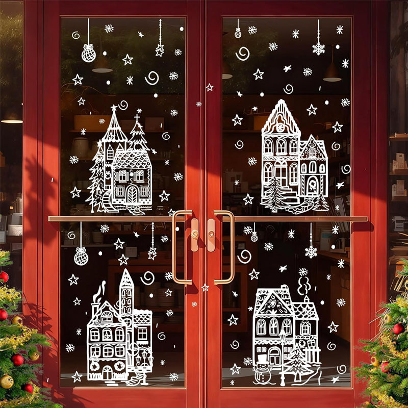 🎄 Kerstdorp Raamstickers 🏡