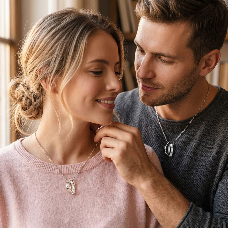 🖤 Romantische dubbele ring hanger ketting 🖤