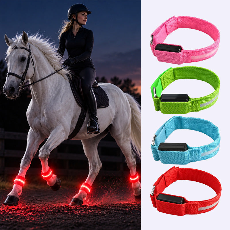🐎Led-beenbanden voor paarden | Goed zichtbare, oplichtende banden voor ritten in het donker