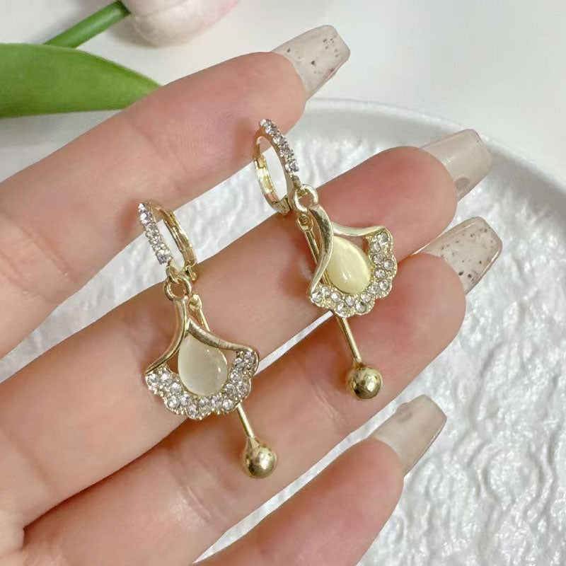 🌟 Elegante Ginkgo & Opaal Oorbellen | Verfijnd Design 💎TIJDELIJKE ACTIE: 1+1 GRATIS 🔥