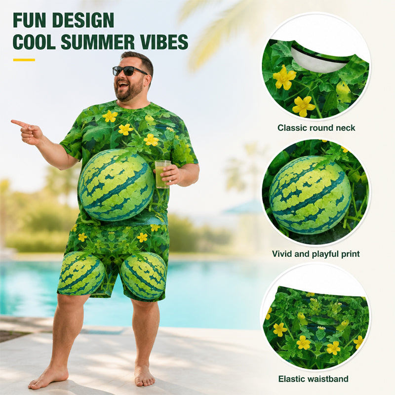 🍉 Grappige T-shirt-set met watermeloenprint