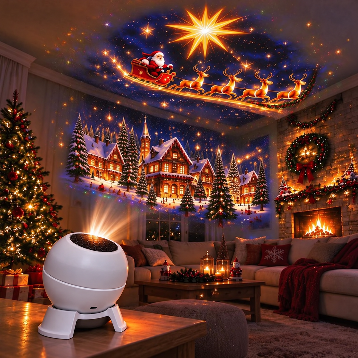 💡 Tover elke kamer om in een kerstwonderland — Feestelijke projectie-nachtlamp