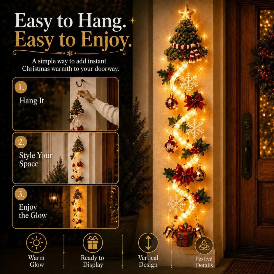 ✨ lichtgevende kerstdeurhanger met 6 feestelijke designs