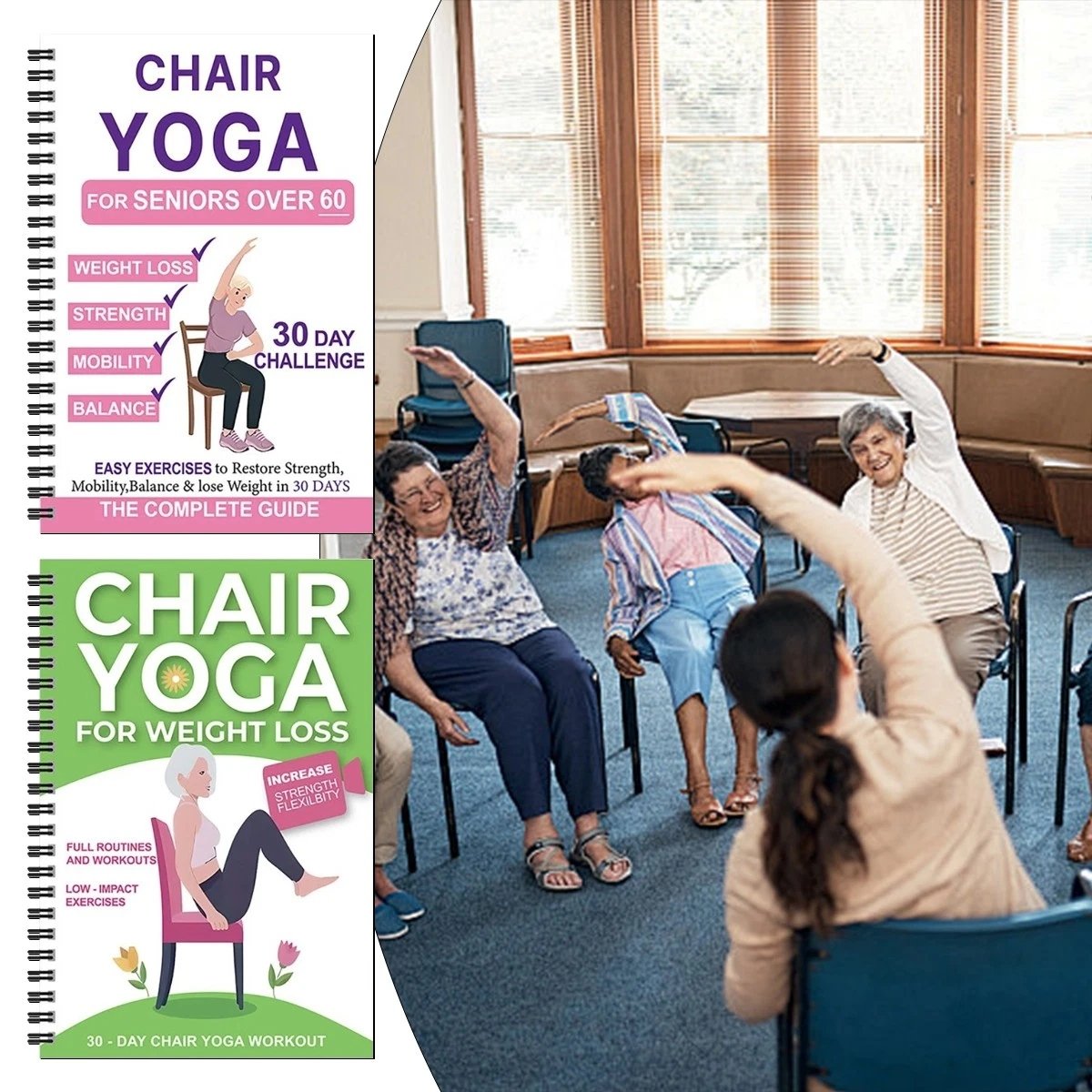 De complete gids voor stoelyoga voor senioren: meer dan 40 eenvoudige oefeningen met lichte weerstand om kracht, mobiliteit en evenwicht te herstellen – en af te vallen🧘‍♂️✨