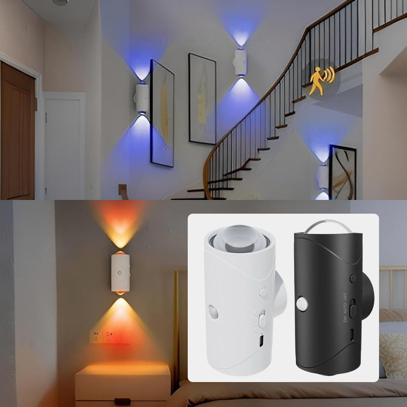 Smart Motion Sensor Wandlamp — Oplaadbaar RGB & Warm Licht — 16 Kleuren