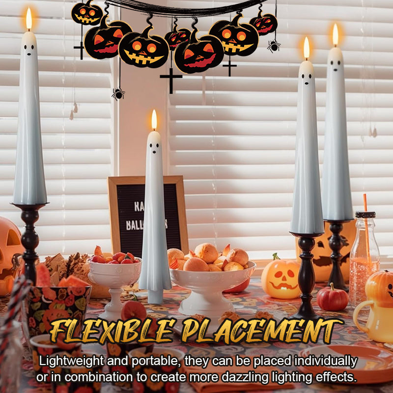 🎃👻 Op afstand bedienbare spookkaars met 3D vlammende lont 👻🎃