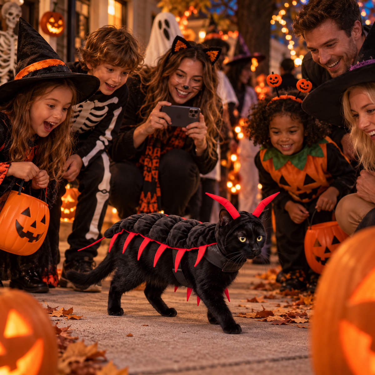 Kat Halloween Duizendpoot Kostuum