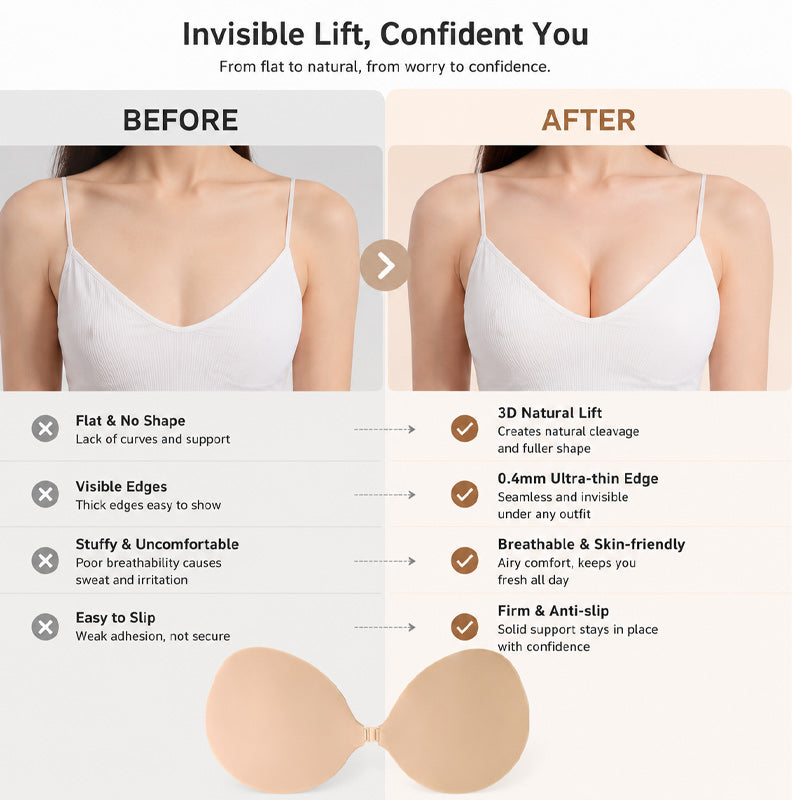 💖 3D-push-up-bh-tepelbedekkingen van massief siliconen: onzichtbare lift-bedekkingen! ✨
