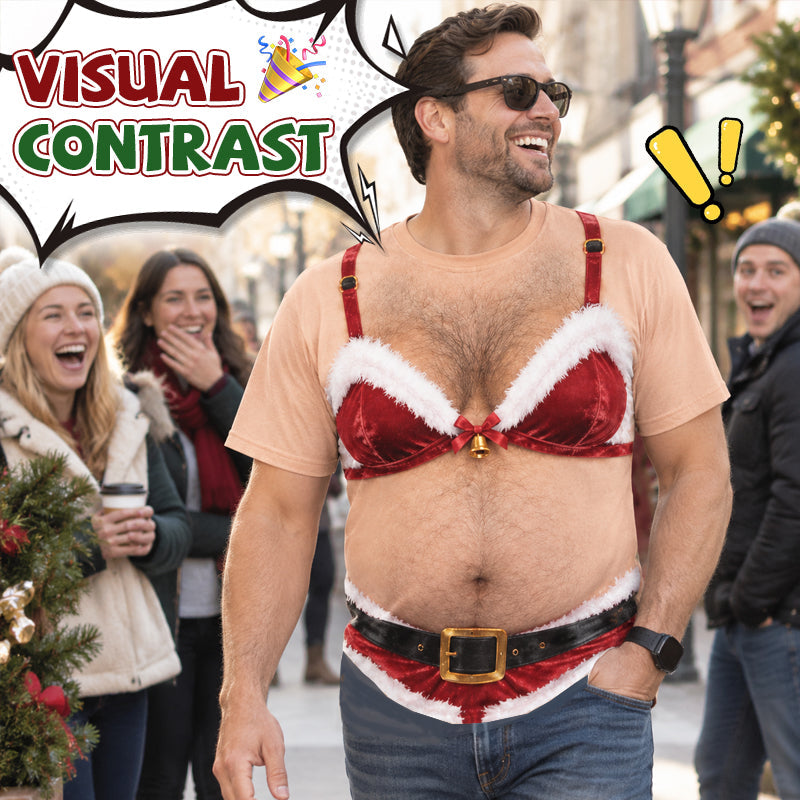 🎄 Grappig Kerst Fancy Dress Kostuum – Hilarische Buik Illusie Outfit 😂🎅