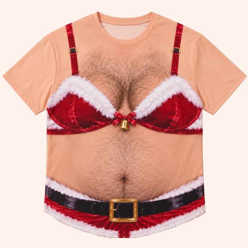 🎄 Grappig Kerst Fancy Dress Kostuum – Hilarische Buik Illusie Outfit 😂🎅