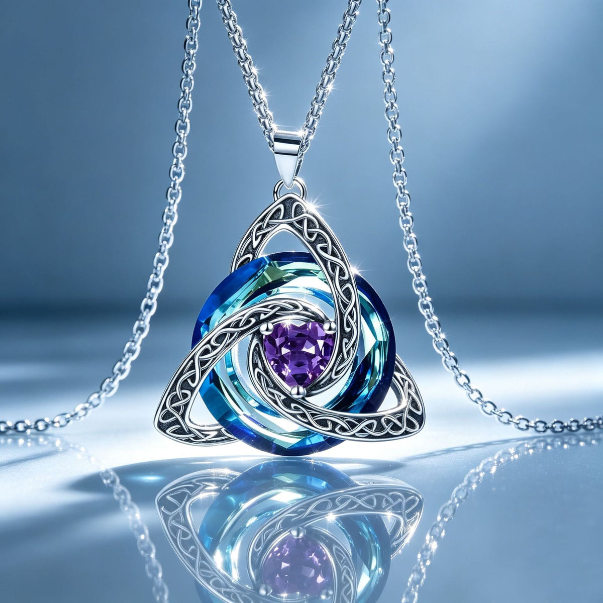 ✨ Geboortesteen Keltische Trinity Knot Ketting — Betekenisvol Symbool van Liefde & Verbinding ❤️