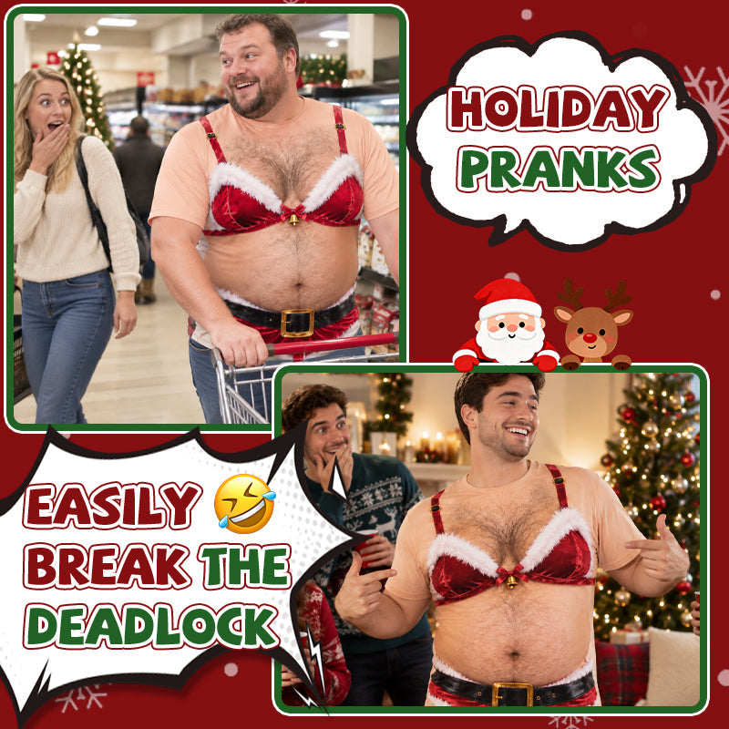 🎄 Grappig Kerst Fancy Dress Kostuum – Hilarische Buik Illusie Outfit 😂🎅